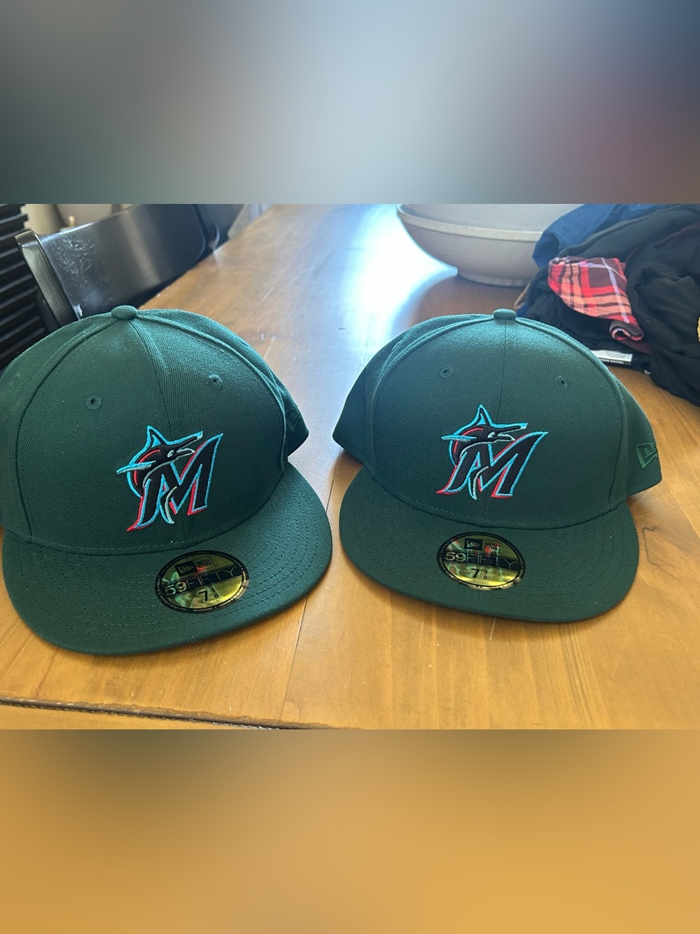 NWT New Era Green Fitted Caps Miami Marlins (2Hats)